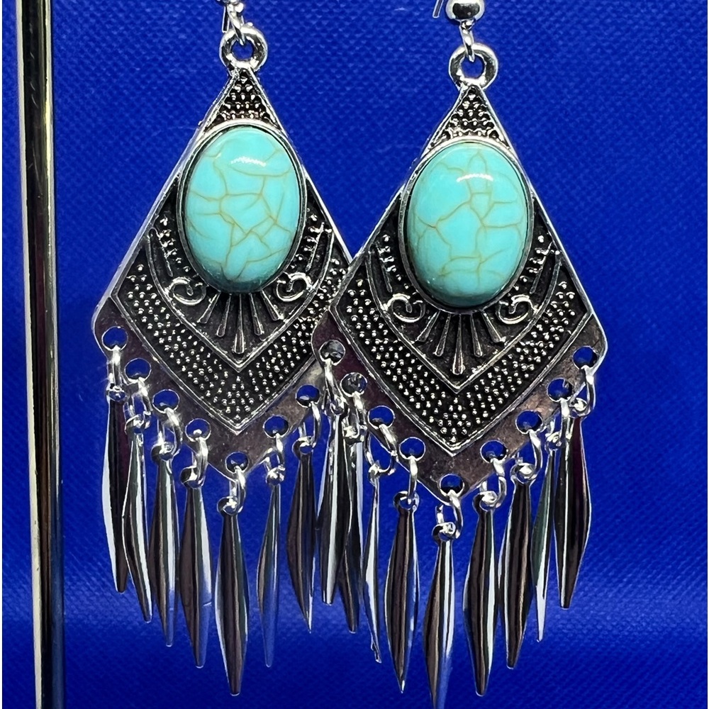 Silver And Turquoise Earrings